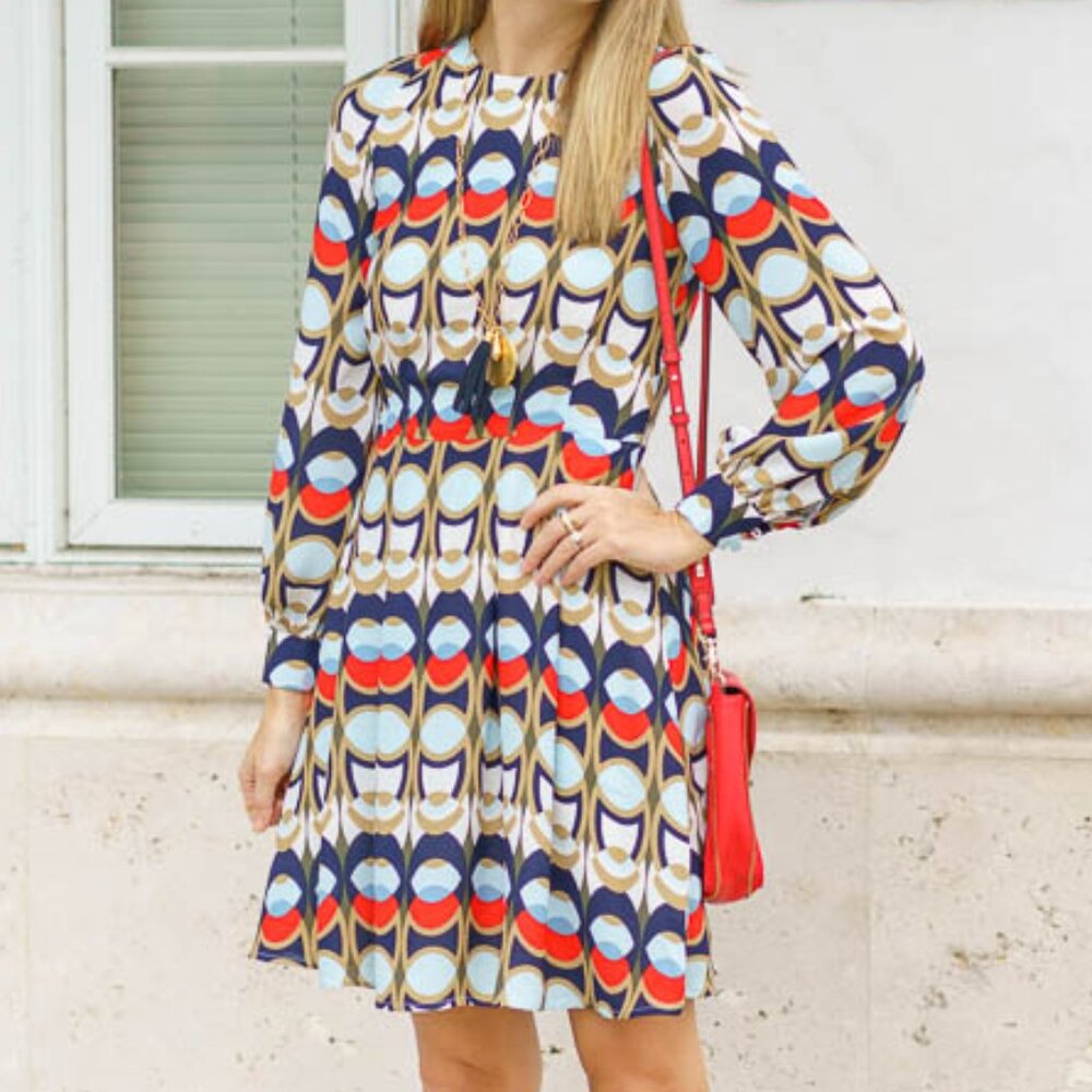 H&M 1960’s Geometric Color Smock Dress Size 10